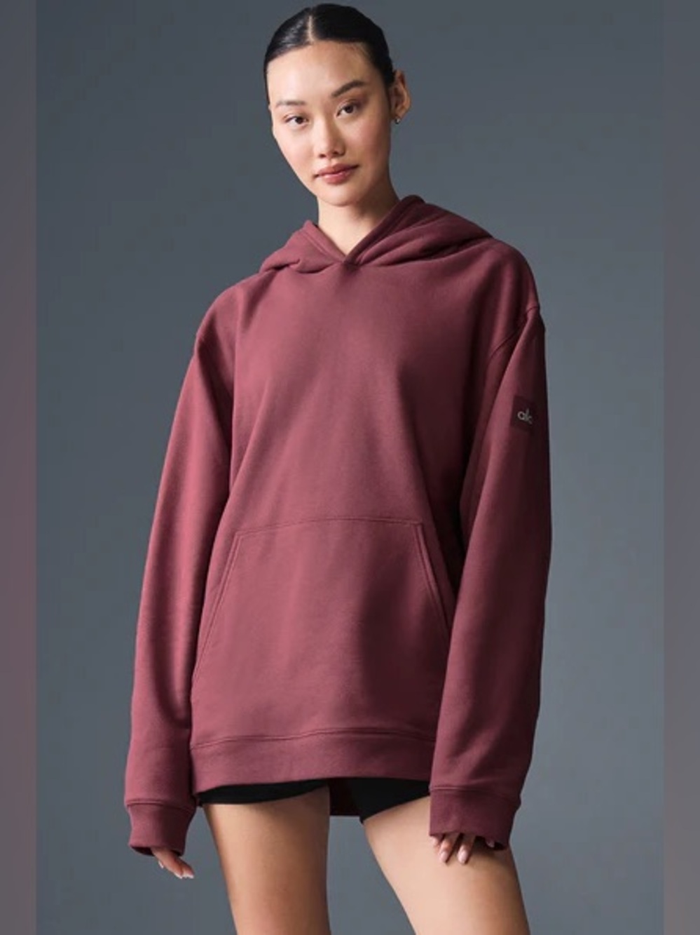 ALO YOGA Renown Heavy Weight Hoodie - Burgundy Truffle